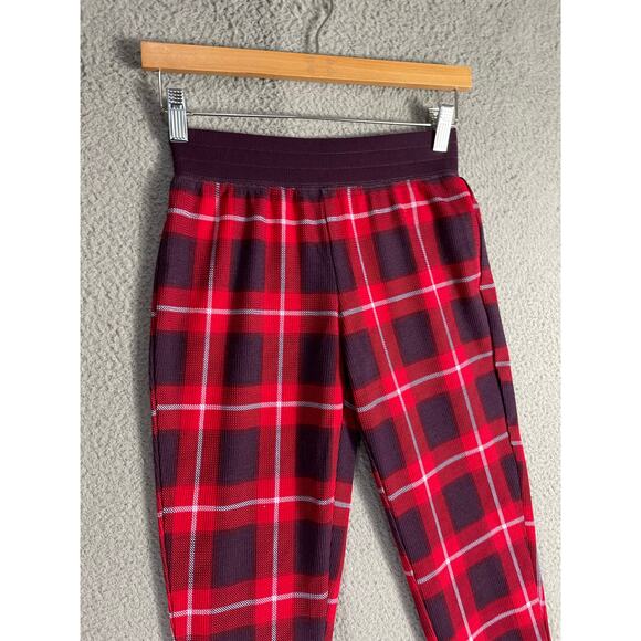Gilligan & O’Malley Red Plaid Pajama Jogger Pants NWT XS Cozy Holiday Lounge NEW - Picture 4 of 10